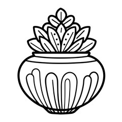 Trendy outline icon of a cactus in a pot, great for desert-themed graphics.