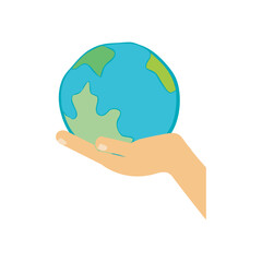 Earth day, save the world, world environment day, on white background vecter illustration flat style