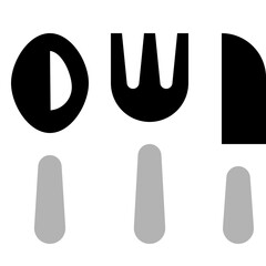 Kitchen black colored icon pack