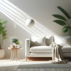 White Serenity: Minimalist Sofa Oasis