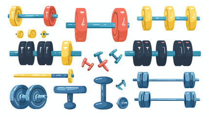 Barbells with different weights. Weightlifting equipment
