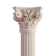 A white column with an ornate pattern