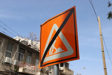 Road signs and directional signs on roads in Israel.