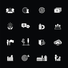 Universal business management and human resources icon set. Universal icons for web and mobile. Vector.	