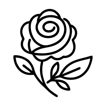 minimal line logo a rose