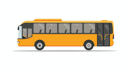 Bus icon flat flat vector isolated on white Background