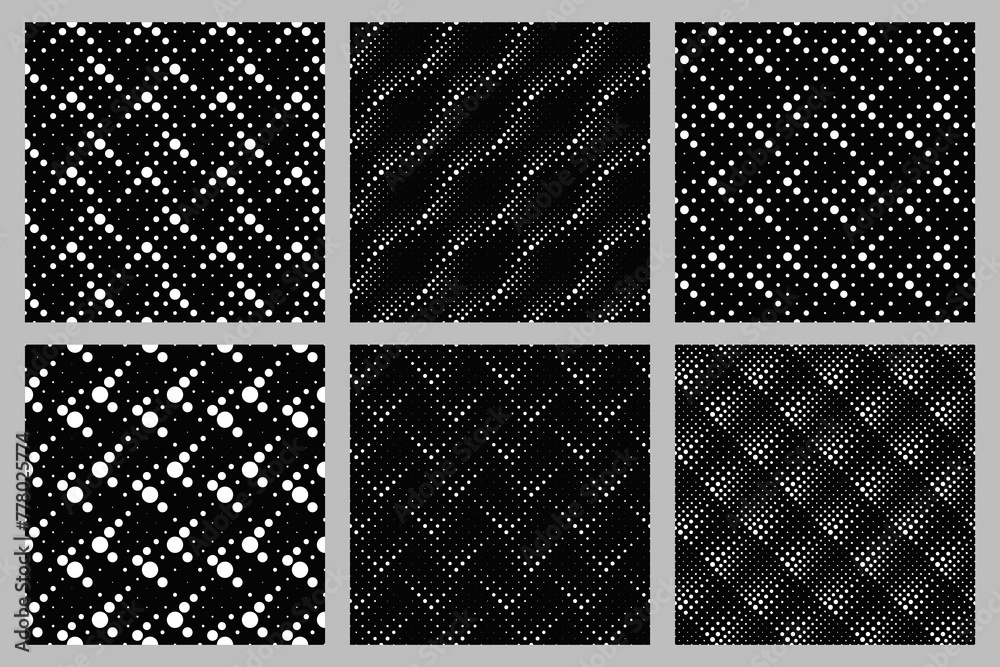 Poster seamless dot pattern background collection - abstract vector designs from circles