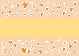 Background with hearts of different sizes, concept of love, Valentine's Day. Empty, copy space. Use for card, poster, miscellaneous.