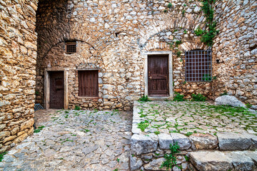 The stone interior of Palamidi fortress, Nafplion, Greece