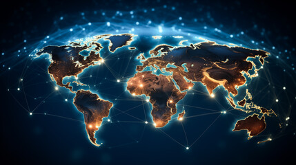 Global network connection Internet, social media, travel, global networking pattern for communication or logistical concepts