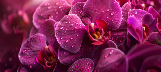 Beautiful purple orchid phalaenopsis. Generative ai design art concept. - obrazy, fototapety, plakaty
