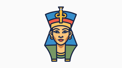 Cleopatra portrait filled outline icon line vector