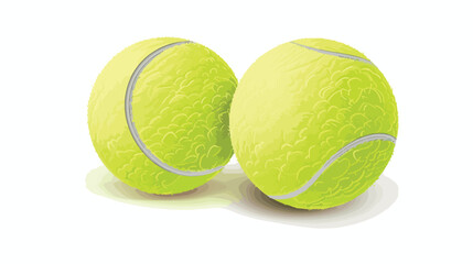 Closeup of two vector tennis balls isolated on white