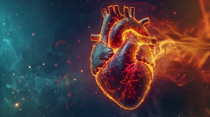 Amazing concept of heartbeat and life within the heart. - obrazy, fototapety, plakaty