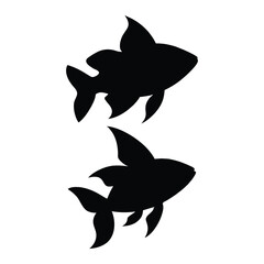 silhouette of a platies fish on white