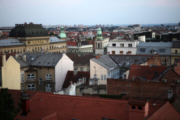 View of the city rooftops from the top end of the funicular - Zagreb - Croatia