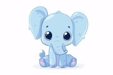 a cartoon of a blue elephant