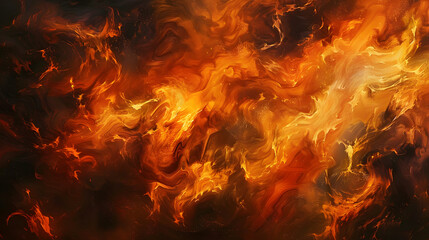 An intense and raging inferno of flames forming an abstract background - obrazy, fototapety, plakaty