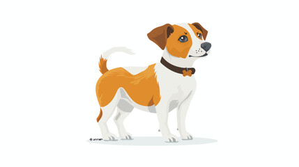 Dog of series round animals in vector flat vector isolated
