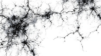 brain cells on white background - obrazy, fototapety, plakaty