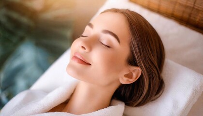 Naklejka premium woman relaxing in spa