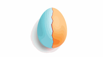 Easter concept isolated half realistic egg 