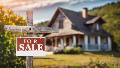 Obraz premium House for sale real estate sign