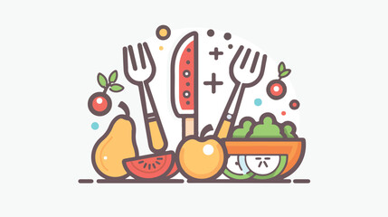 Eat vector icon meal dinner symbol. Modernsimple flat
