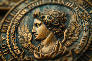 Macro Masterpieces: Antique Coin Engravings - Generative AI