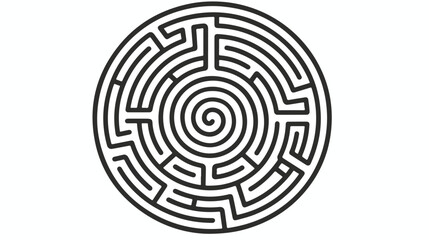 Education logic game circle labyrinth for kids.