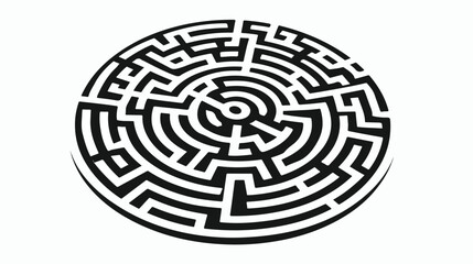 Education logic game circle labyrinth for kids. - obrazy, fototapety, plakaty