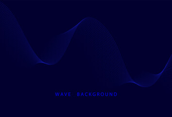 Abstract blue background with waves. Futuristic technology concept. Vector illustration
