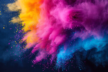 Vibrant color explosion background radiates energy and creativity, perfect for dynamic designs and artistic concepts.