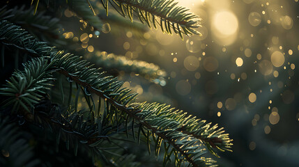 Fototapeta na wymiar Macro christmas tree background