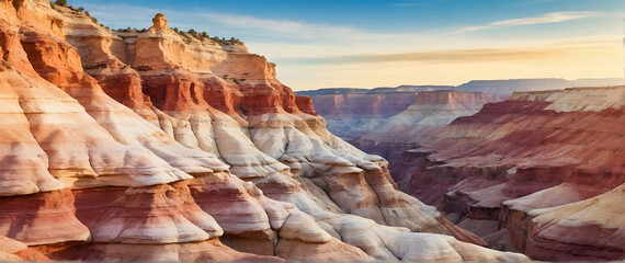 Photo real as Canyon Colors A watercolor palette of a canyon layered rock formations. in nature and...