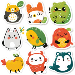 cute character sticker, set of animals, sticker production