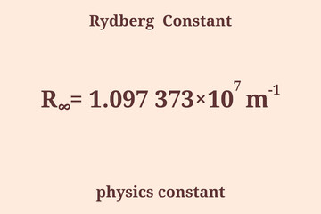 Rydberg Constant. Physics constant. Education. Science. Vector illustration.