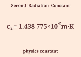Second Radiation Constant. Physics constant. Education. Science. Vector illustration.