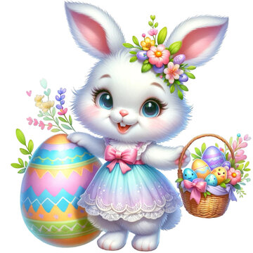 Cute Easter bunny clip art