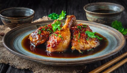 Chicken with soy sauce food