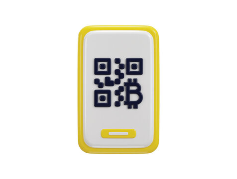 Smart phone with qr code scanner icon concept of online payment system icon 3d render