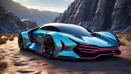 future car in the desert