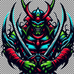 samurai knight suitable for T Shirt Design editable design available in PNG