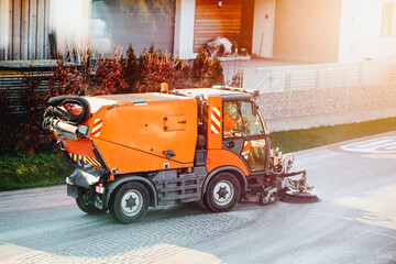 Routine Street Cleaning in a Peaceful Suburb