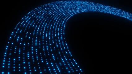 Blue neon particles stream loop animation background - Powered by Adobe