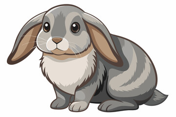  mini-lop-rabbit-on-white-background-vector-illustration