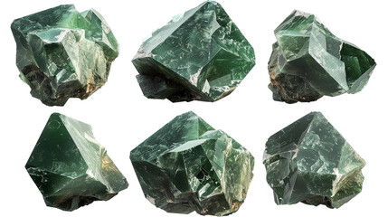 Hiddenite 3D digital art showcasing a vibrant green gemstone isolated on a transparent background. Perfect for designs, illustrating the beauty of natural minerals with high-resolution details.