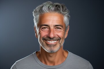 A man with a gray beard and a smile on his face