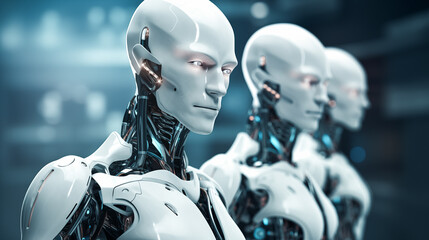 Smart handsome robot male with an open mechanical digestive system, people futuristic artificial intelligence, robots system