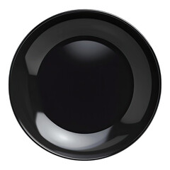Fototapeta na wymiar Empty porcelain black ceramic plate isolated on transparent background